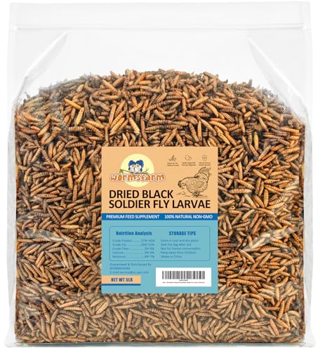 5lb Dried Black Soldier Fly Larvae for Chickens (5 Pound (Pack of 1))