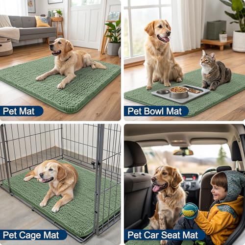 Dog Door Mat for Muddy Paws 54x32 (Olive Green / 54"X32")