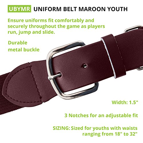 Baseball Softball Uniform Belt (Youth (18-32 Inches) / Maroon)