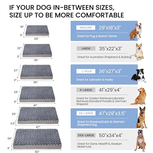 Orthopedic Memory Foam Dog Bed (Rose Plush / XX-Large-47"x 29" x 3.5")