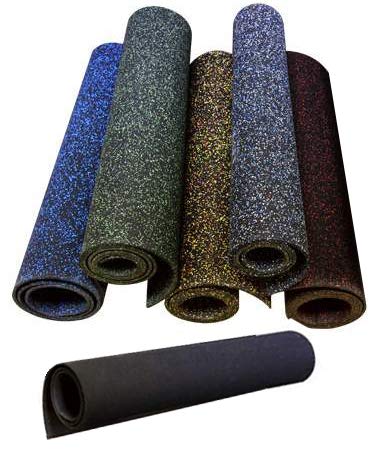 1/4in (7mm) Thick 10% Green 4' x 12' Heavy Duty Rubber Rolls, Protective Exercise Mats, Home Gym Rubber Flooring (4' x 12' / 10% Green)