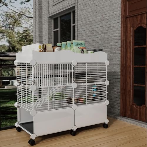 2 Tier Guinea Pig Cages Indoor (29.52"L x 15.35"W x 25.98"H)