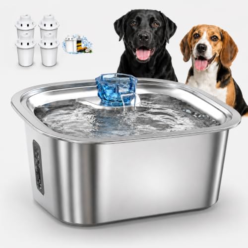 2.4 Gallon Stainless Steel Dog Water Fountain for Large Dogs