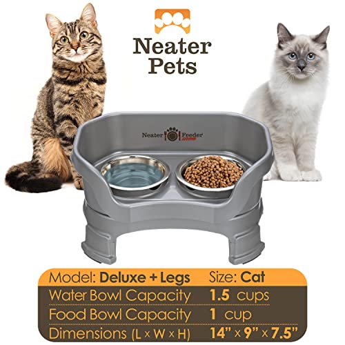 Neater Feeder Deluxe Mess (Cat + Standard Bowl / Gunmetal)