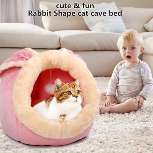 Cat Beds for Indoor Cats (Rabbite Pink / M)