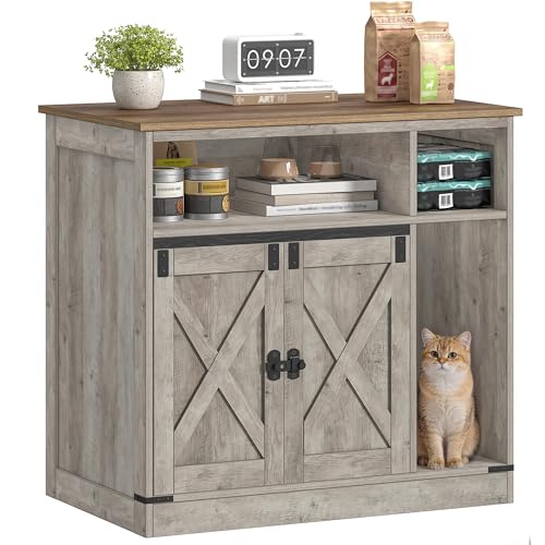 Cat Litter Box Enclosure (Greige / 31.5"L × 18.9"W × 29.5"H)