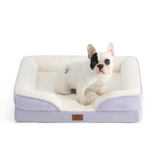 Orthopedic Dog Bed Medium Size Dogs (Lavender / 28"l X 23"w X 6.5"th)