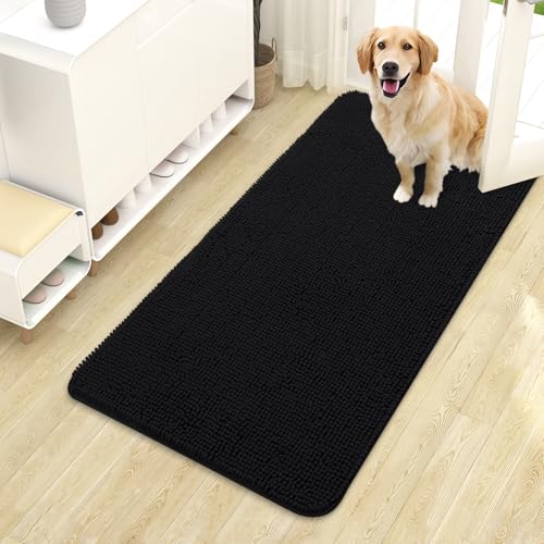 Dog Door Mat for Muddy Paws 44x24 (Black / 44" X 24")