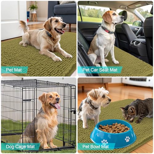 Dog Door Mat for Muddy Paws 70x32 (Willow Green / 70" X 32")