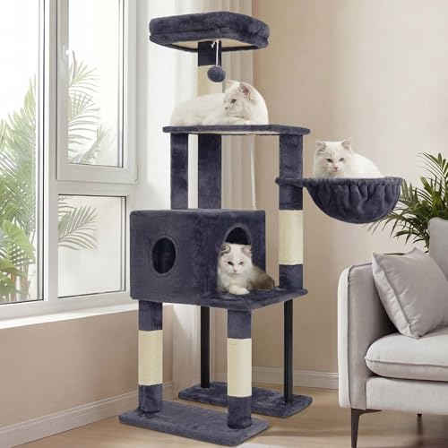 Cat Tree with Toy (Smoky Gray / 49.2 inch)