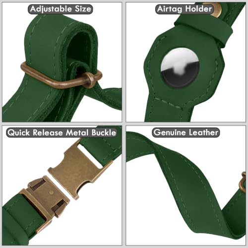 AirTag Dog Collar (Dark Green / XL, 20"-25" Neck Fit)