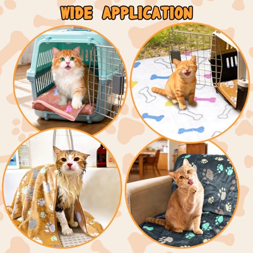 6 Pcs Washable Guinea Pig Blankets Absorbent Small Animal Fleece Bedding Cage Liners Reusable Pet Pee Pad Sleep Mat Pad Cover for Hamster Ferret Rabbit Chinchilla Hedgehog (6 White Bulk / 24" x 47")