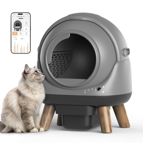 Self Cleaning Litter Box for Multiple Cats (Grey)