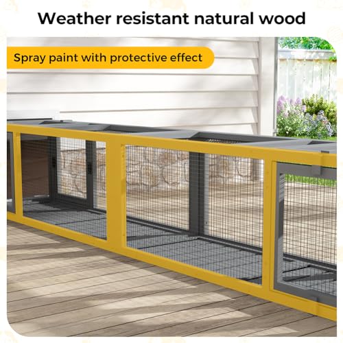 Wooden Cat Tunnel Modular 3 Assembly Modes Indoor Outdoor Play Tube (46"L x 16.5"W x 68.5"H)