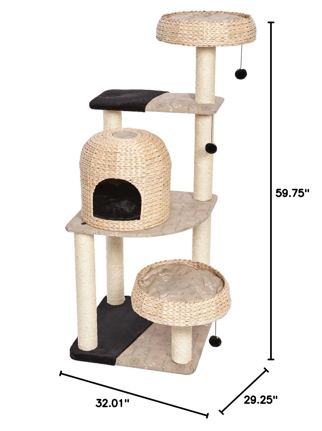 Biscayne Type Cat Tree (Biscayne Woven Rattan/Script)