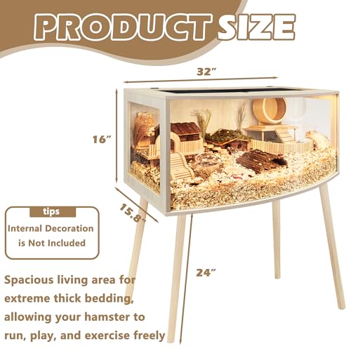 Hamster Cage with Curved Design (32.0"L x 16.0"W x 16.0"H)