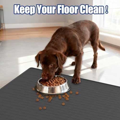 31.8"x23.8" Extra Large Pet Food Mat (Gray Blue / 31.8"L x 23.8"W)