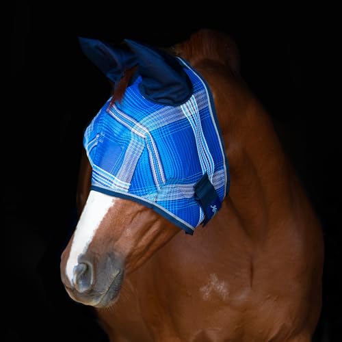 Horse Fly MASK with Web Trim and MESH Ears (XL (Large Horse) / 181 - Kentucky Blue)