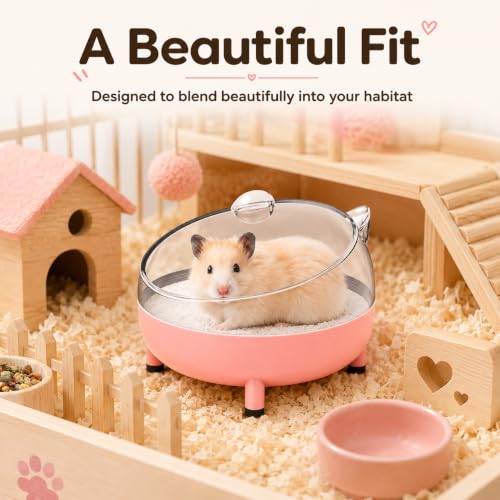 Hamster Sand Bath Container (bathtub-pink)