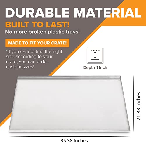Metal Dog Crate & Kennel Replacement Pan (Stainless Steel / 35.38" x 21.88")