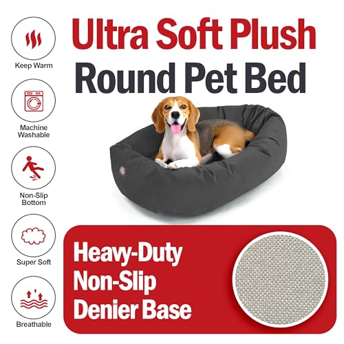 Suede Shredded Memory Foam Mix Calming Dog Bed Washable (Gray)