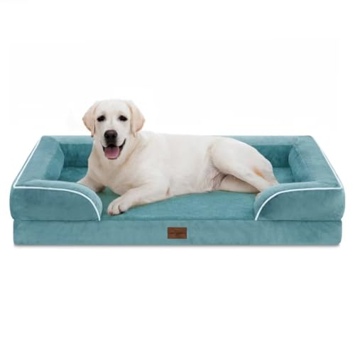 Waterproof Orthopedic Dog Beds for Extra Large Dog (45.0"L x 35.0"W x 8.5"Th / Washed Blue)
