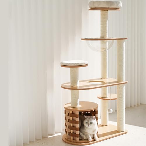 56 Inches Tall Wooden Cat Tree
