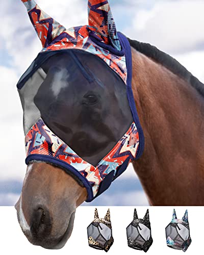 LumiVista Horse Fly Mask Standard with Ears UV Protection for Horse Abstract Graffiti XL Extra Full (Abstract Graffiti / Extra-Full (X-Large))