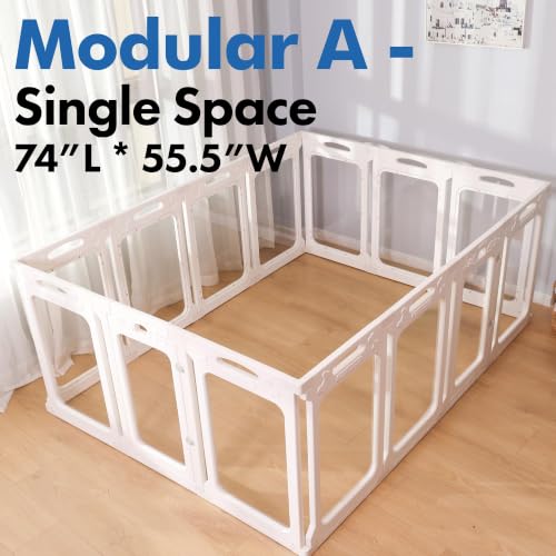 Clear Acrylic Dog Playpen Indoor (White / 24" Height)