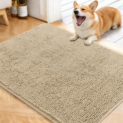 Dog Door Mat for Muddy Paws 40x32 (Beige / 40" X 32")