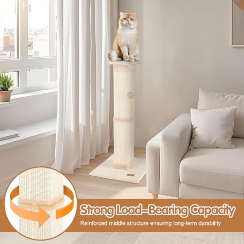Cat Scratching Post 33 inch for Indoor Cats (Beige)