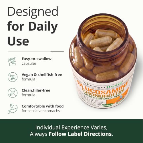 Vegan Glucosamine Chondroitin MSM Joint Supplements for Women & Men 90 Caps