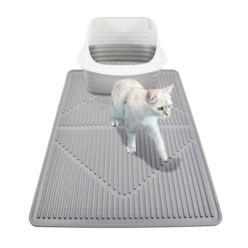 Rubber Large Cat Litter Mat (Grey)
