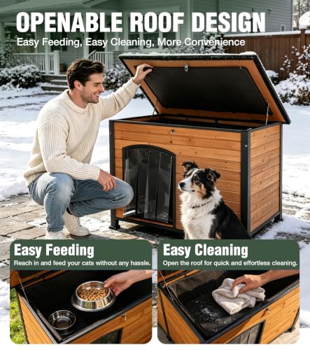 Large Heated Outdoor Dog House with Heating Pad