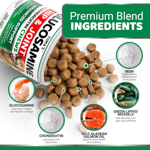 2 Pack) Glucosamine for Dogs - 340 Ct - Hip and Joint Supplement for Dogs (Glucosamine / 340 Chews)