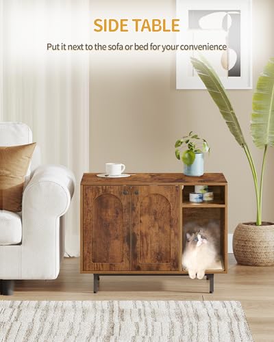 Cat Litter Box Enclosure (Rusic Brown / 31.4"L x 19.6"W x 24"H)