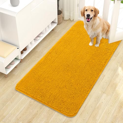 Dog Door Mat for Muddy Paws 44x24 (Golden Yellow / 44" X 24")