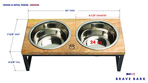 Mango Wood Dog Bowl Stand (Medium)