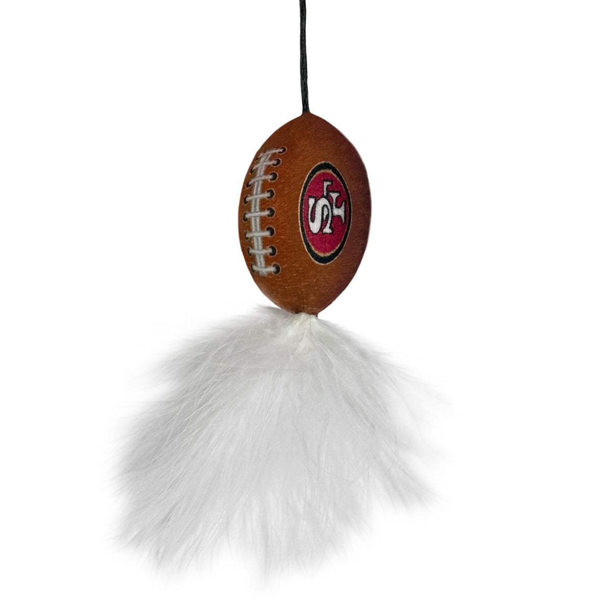 NFL San Francisco 49ers Cat Tunnel Tube Toy with Plush Football Catnip and Feathers Collapsible Tunnel for Cats to Play (San Francisco 49ers)