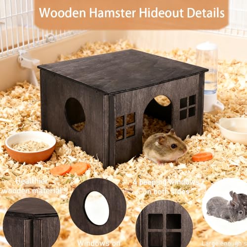 Wooden Guinea Pig Hideout (Walnut Style 1 / Medium)