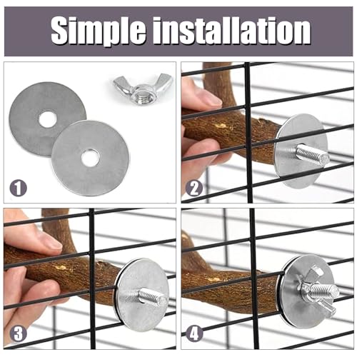 10 PCS Natural Parrot Perch Bird Cage Accessories