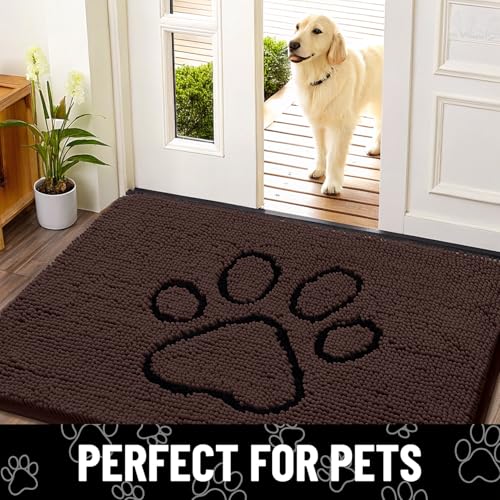 Dog Door Mat for Muddy Paws (59"X35" / Brown and Black)