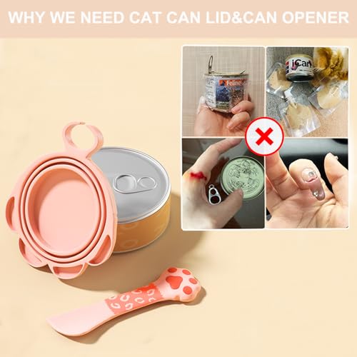 Cat&Dog Food Can Covers Lids (spoon+lid+opener)