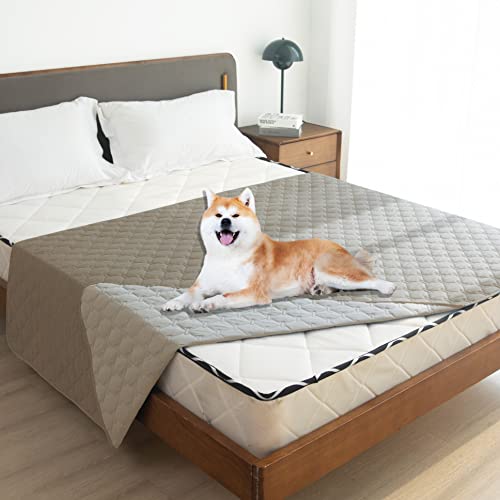 Waterproof Pet Blanket for Bed (68x82 Inch (Pack of 1) / Dark Stone/Light Stone)