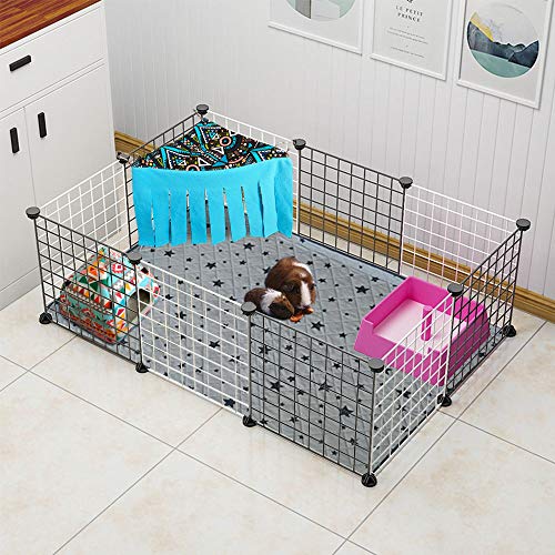 Guinea Pig Hideout Hideaway Corner Fleece Toys Cage Accessories (Blue)