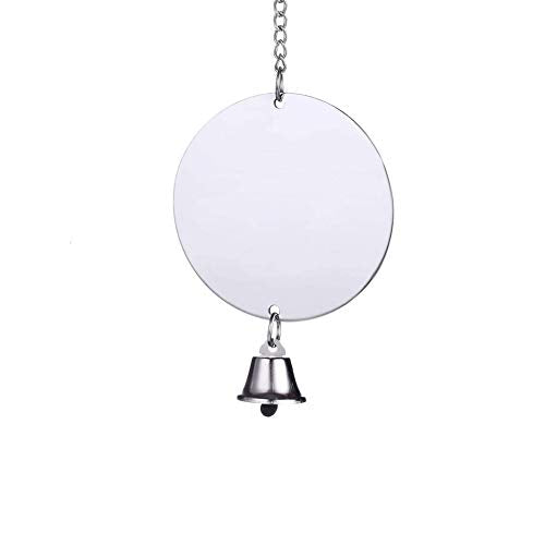 Bird Mirror Toy with Bells Cage Hanging Mirror for Parakeets