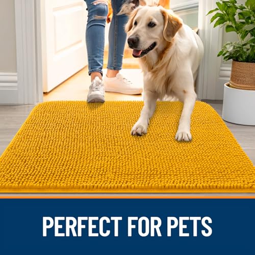 Dog Door Mat for Muddy Paws 59x24 (Golden Yellow / 59" X 24")