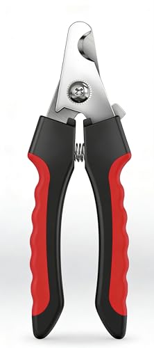 Pet Nail Clippers with Safety Guard (Red)