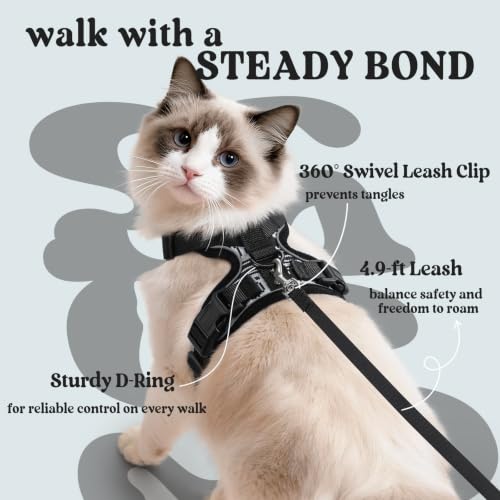 Cat Harness and Leash Set (M / Pixel Tabby)