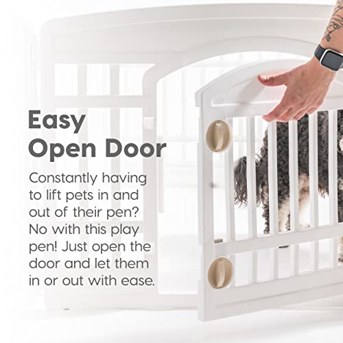 8 Panel Dog Playpen (8 Panel - 24" H / White)